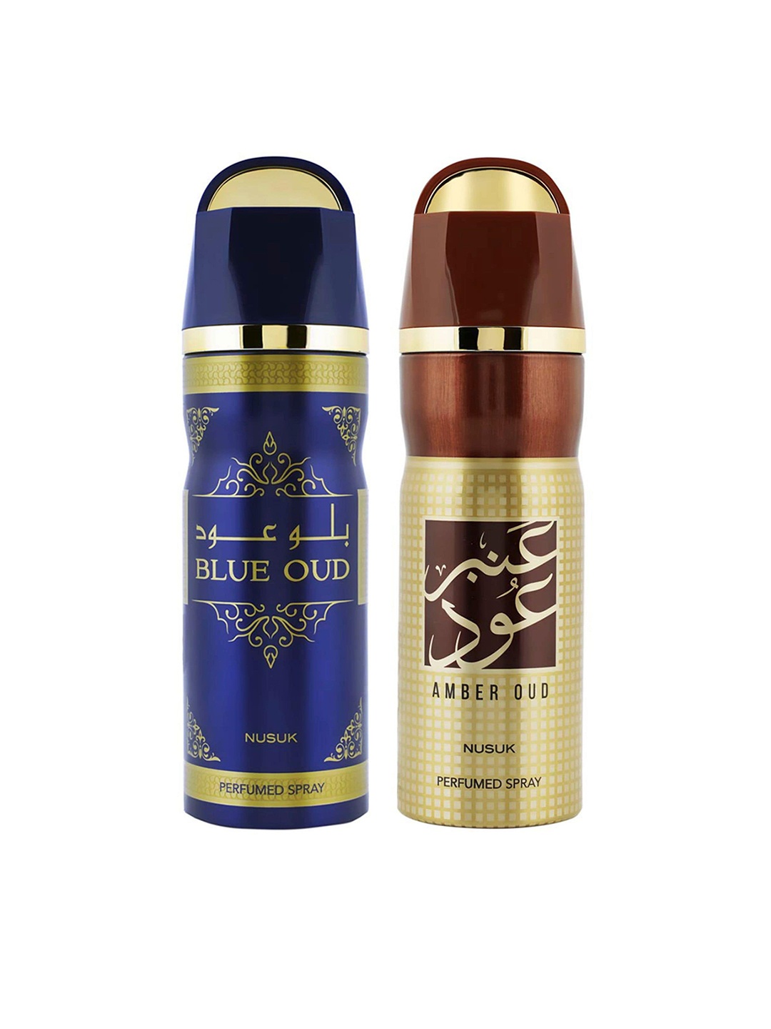

NUSUK Men Set of 2 Premium Deodorants- Blue Oud & Amber Oud - 200 ml Each