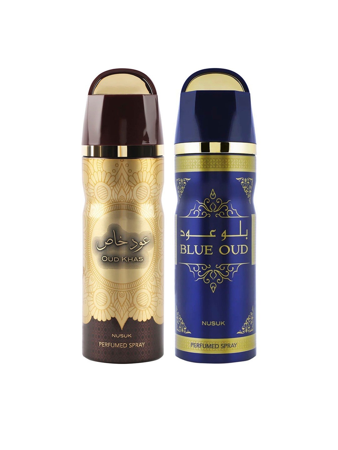 

NUSUK Men Set of 2 Long Lasting Deodorants 200 ml Each - Oud Khas & Blue Oud