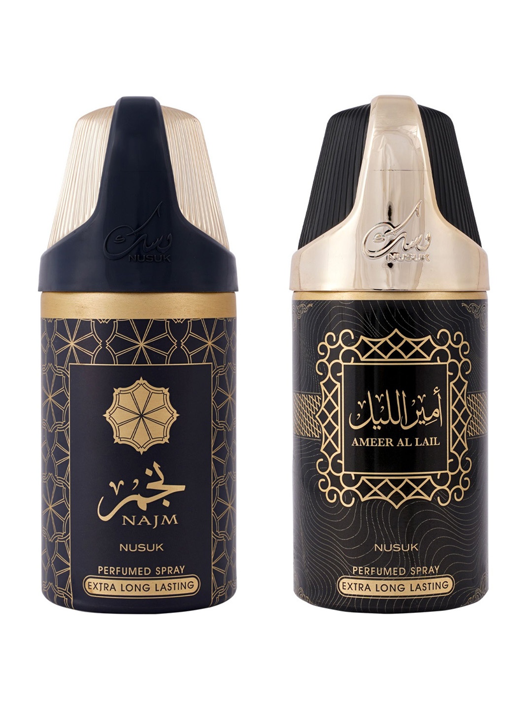 

NUSUK Men Set Of 2 Long Lasting Deodorants 250ml Each - Najm & Ameer Al Lail, Black