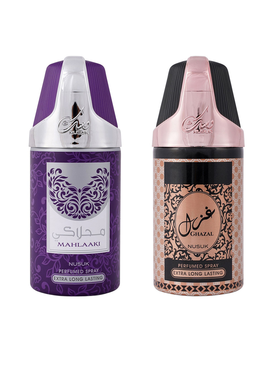 

NUSUK Set of 2 Premium Long-Lasting Deodorants 250 ml each - Mahlaaki & Gazal, Blue