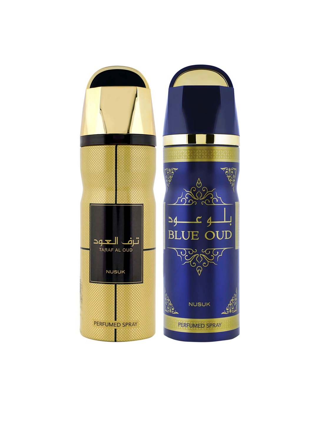 

NUSUK Men Set of 2 Premium Long-Lasting Deodorants 200 ml each - Taraf Al Oud & Blue Oud
