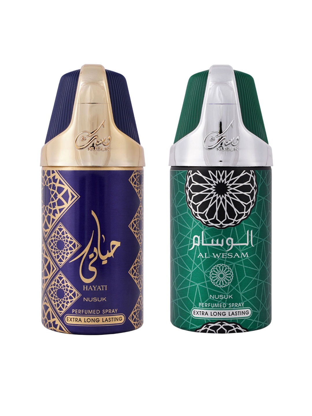 

NUSUK Men Set Of 2 Long Lasting Deodorants 250ml Each - Hayati & Al Wesam, Green