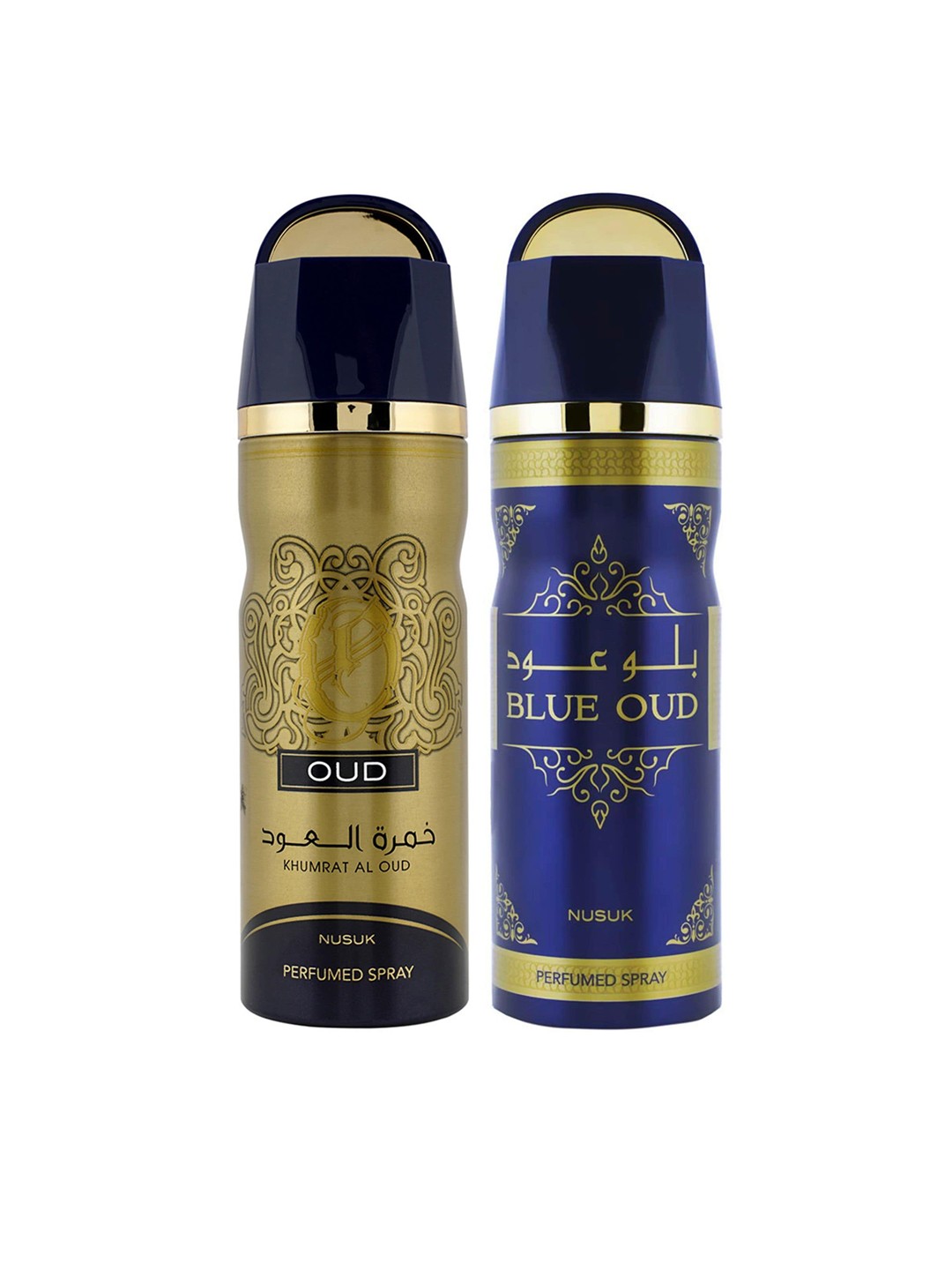 

NUSUK Men Set of 2 Premium Long-Lasting Deodorants 200 ml each - Khumrat Al Oud & Blue Oud