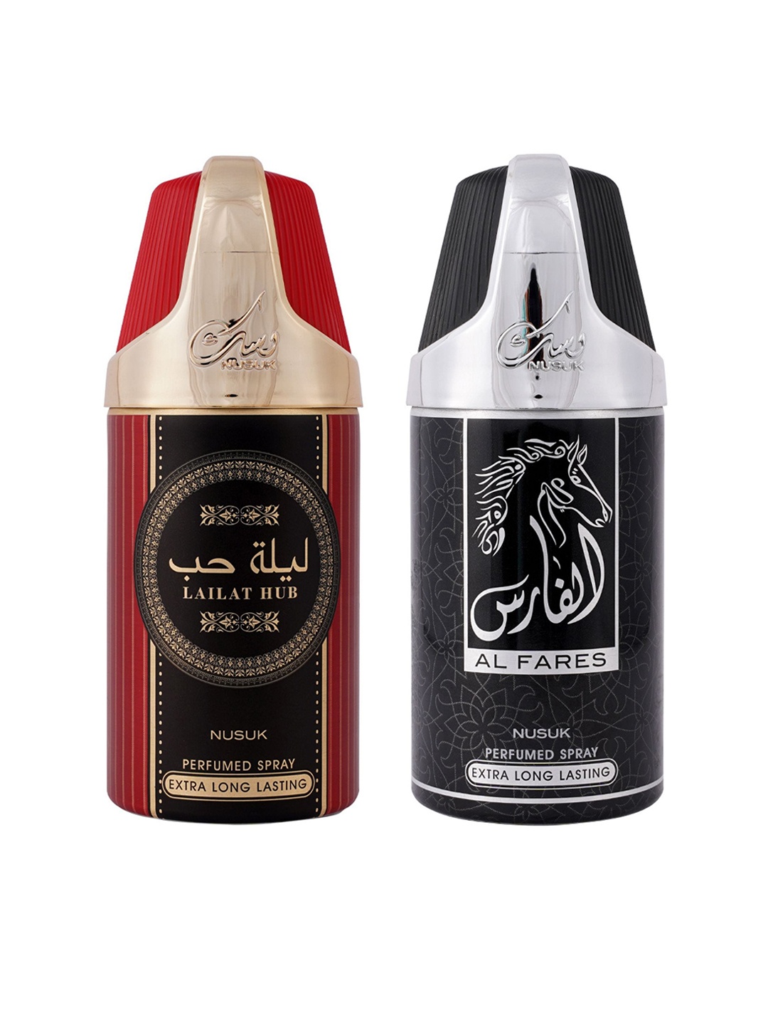 

NUSUK Men Set Of 2 Long Lasting Deodorants 250ml Each - Lailat Hub & Al Fares, Red