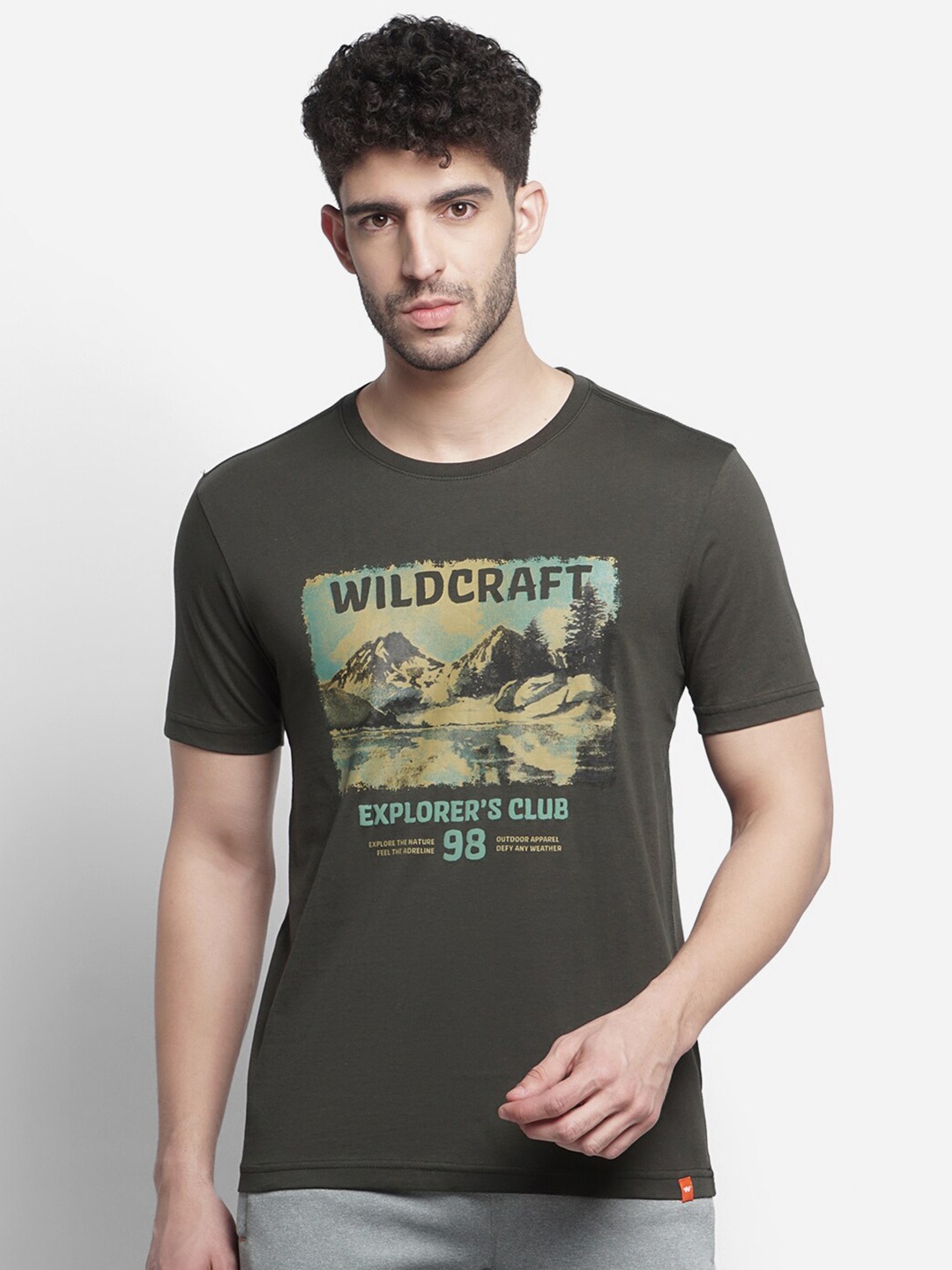 

Wildcraft Graphic Printed Cotton T-shirt, Olive