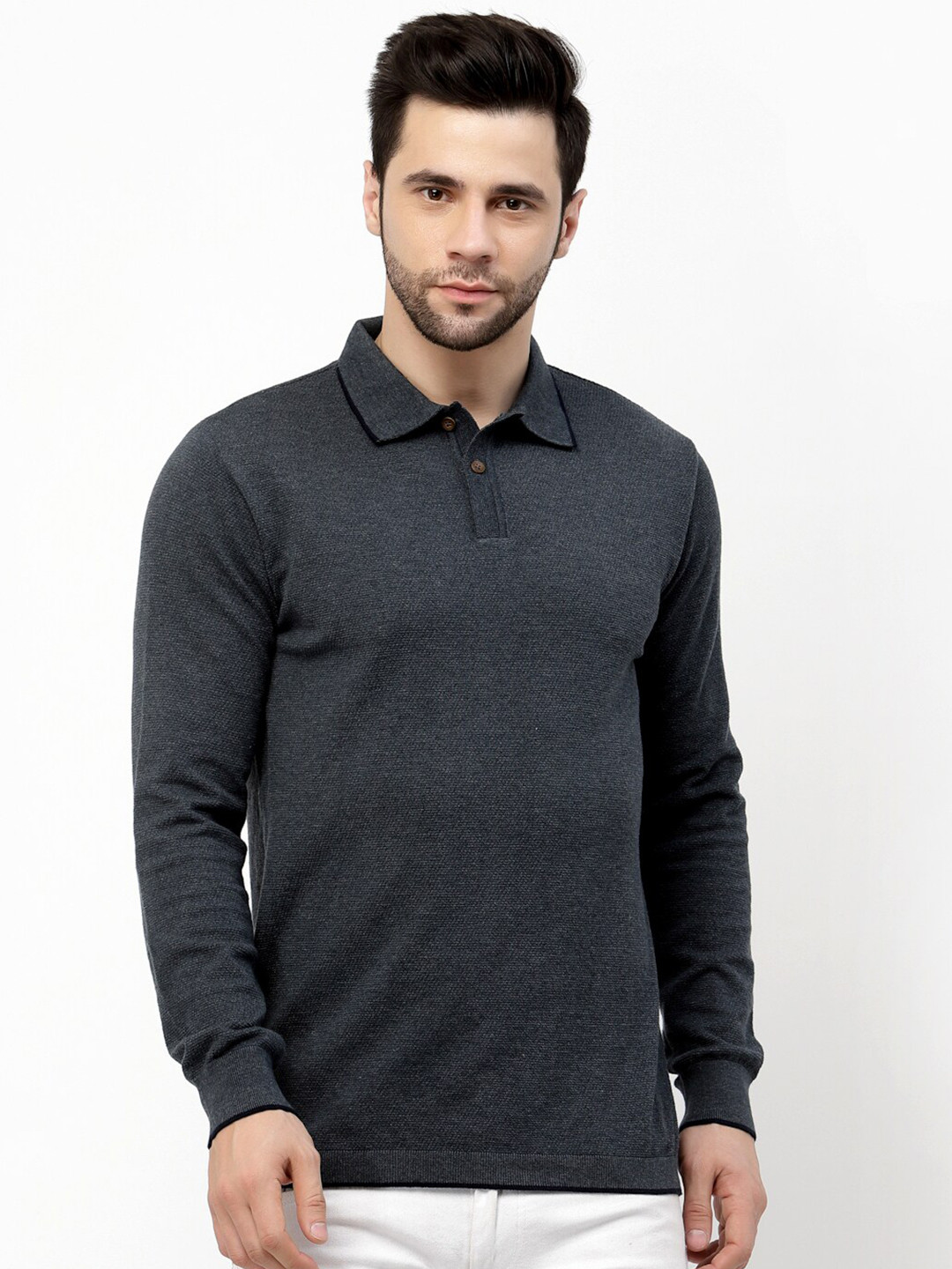 

Kalt Polo Collar Cotton T-shirt, Blue