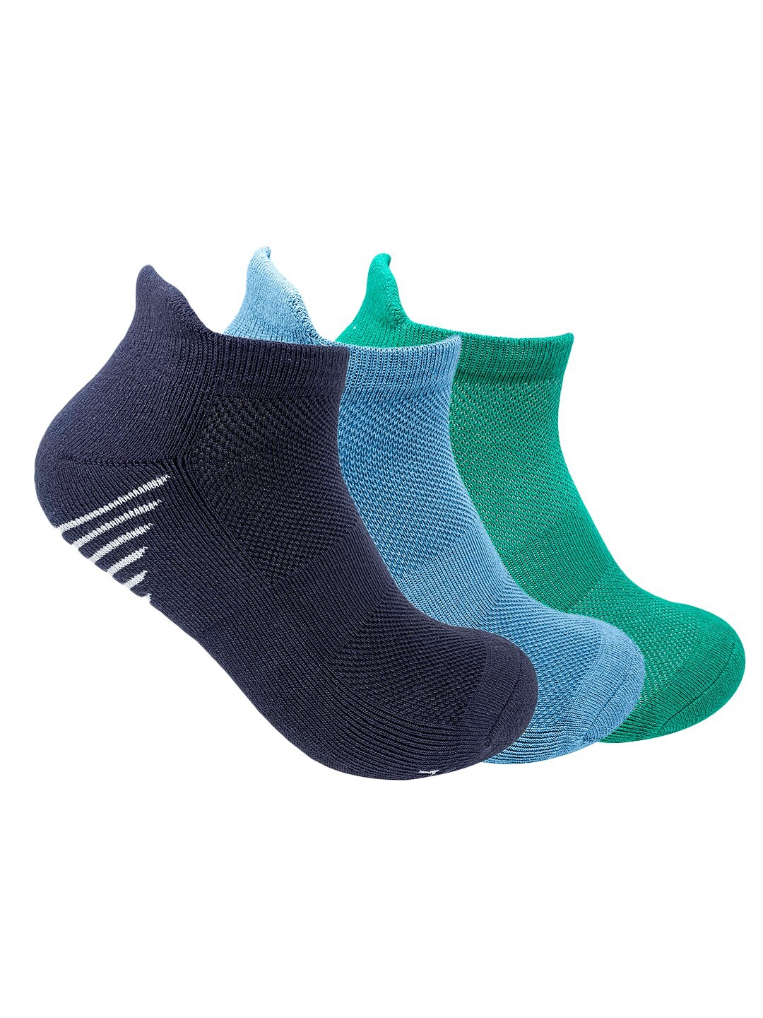 

Mint & Oak Men Pack Of 3 Patterned Ankle-Length Socks, Navy blue
