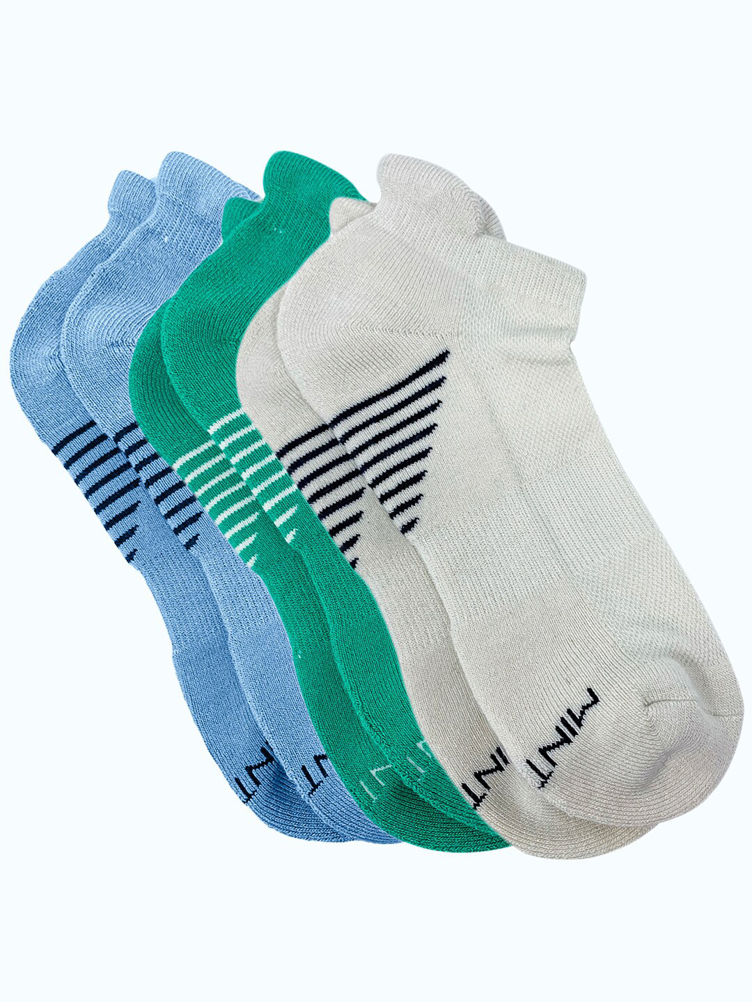 

Mint & Oak Men Pack Of 3 Patterned Ankle-Length Socks, Green