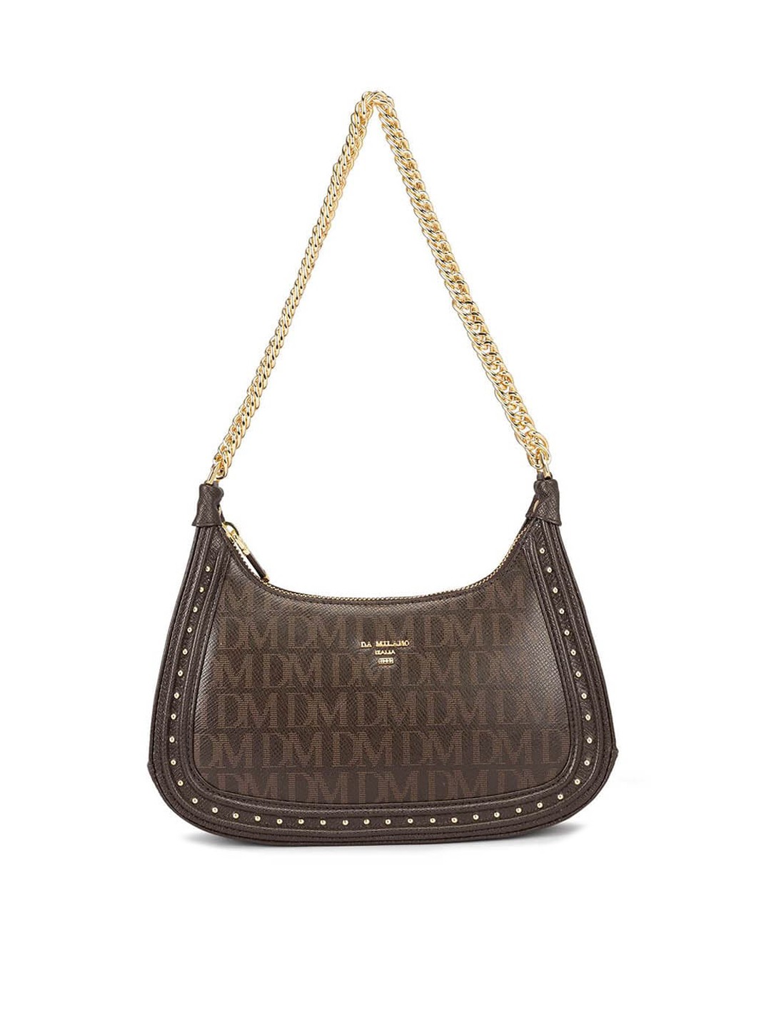 

Da Milano Women Textured Leather Hobo Bag, Brown
