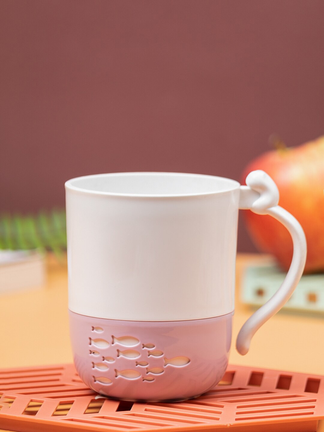 

MARKET99 Sontai Kids White & Peach-Coloured Glossy Coffee Mug 100 ml