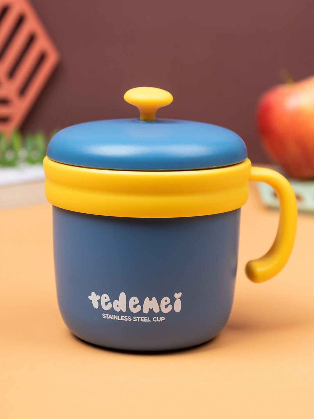 

MARKET99 Kids Blue & Yellow Printed Matte Mug With Lid 260 ml