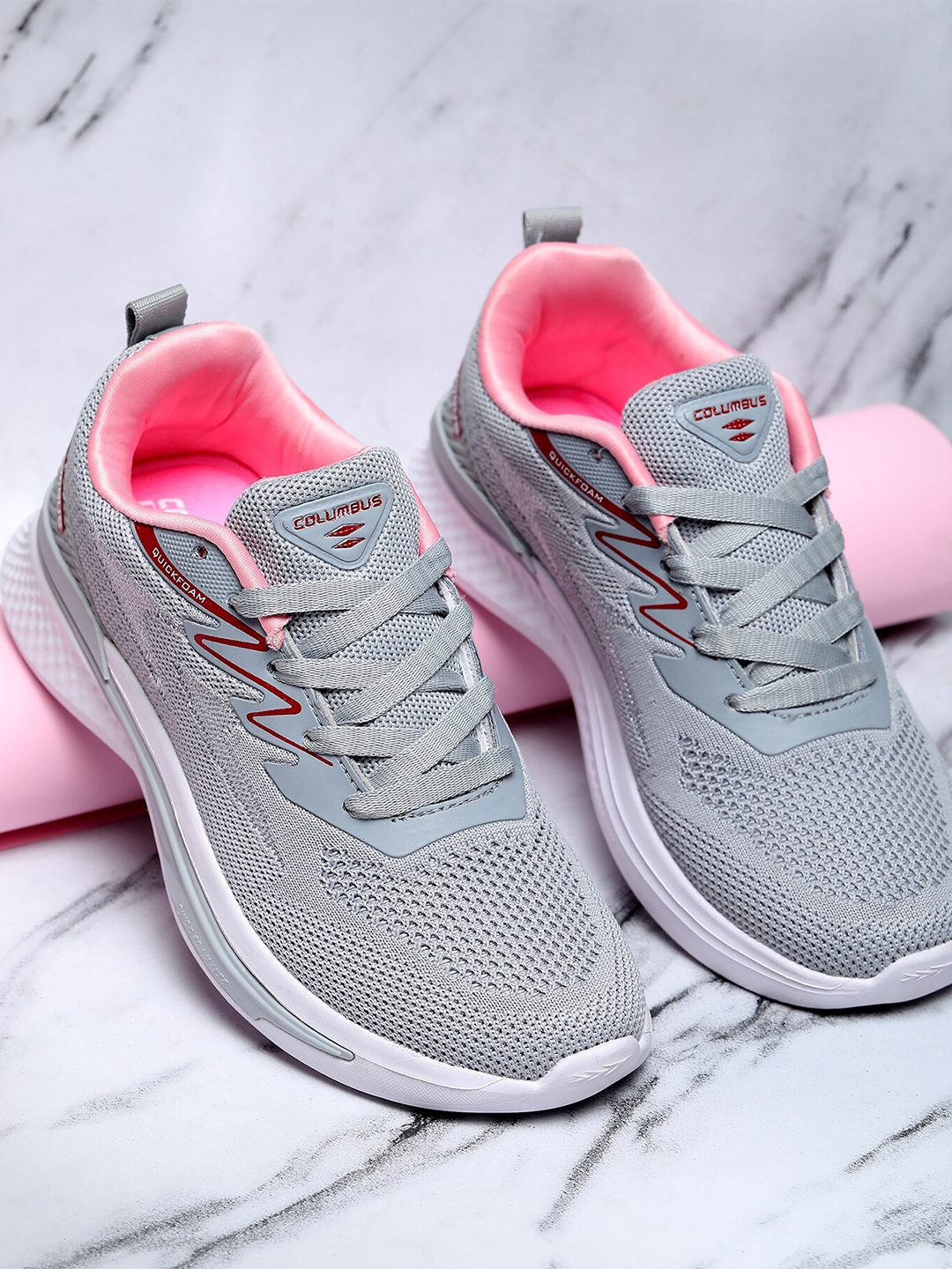 Columbus Women Foamlite Mesh Running Sports Shoes, Grey