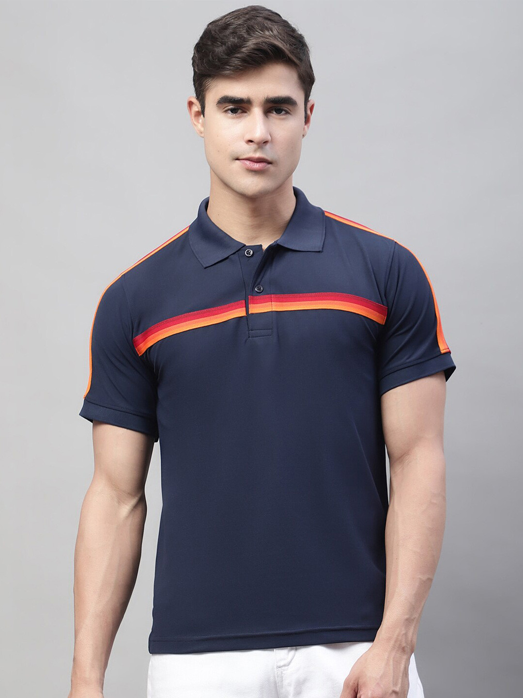 

Obaan Polo Collar Casual Cotton T-shirt, Blue