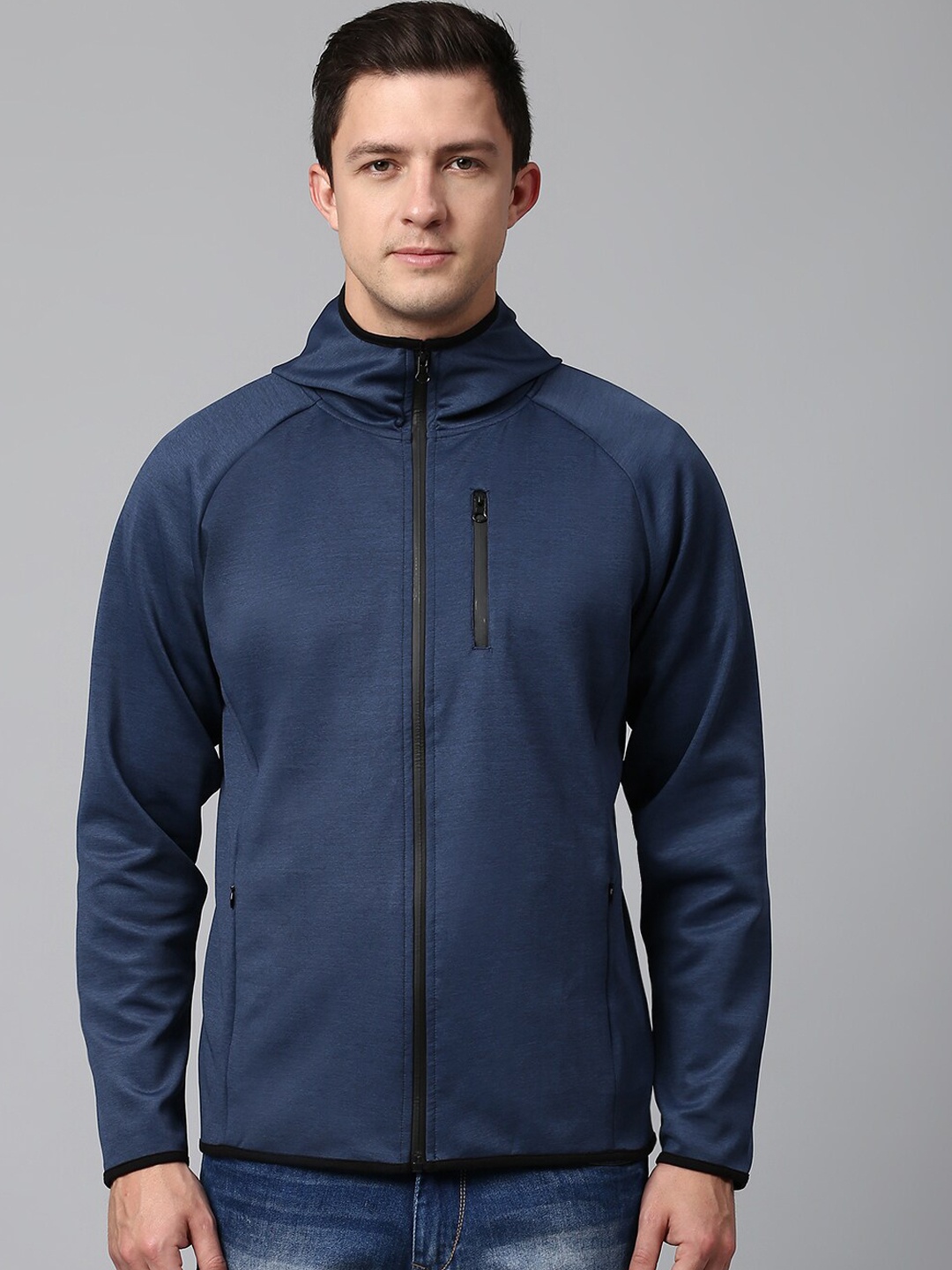 

Slowave Hooded Lightweight Bomber Jacket, Navy blue