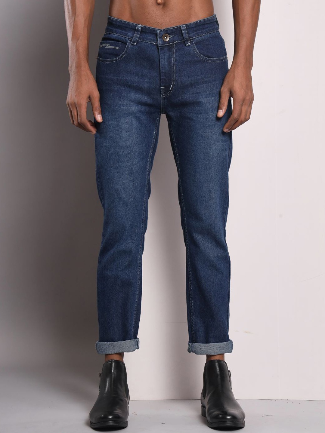 

UNITED DENIM Men Skinny Fit Light Fade Stretchable Jeans, Blue