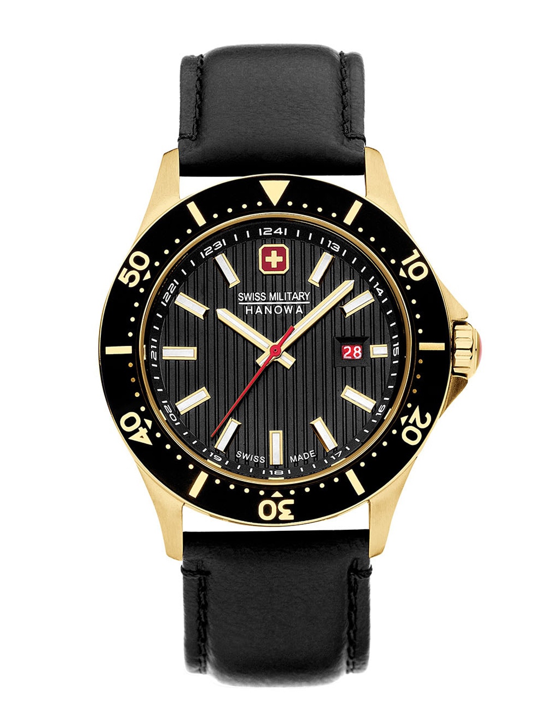 

SWISS MILITARY HANOWA Men Leather Straps Analogue Watch SMWGB2100611, Black