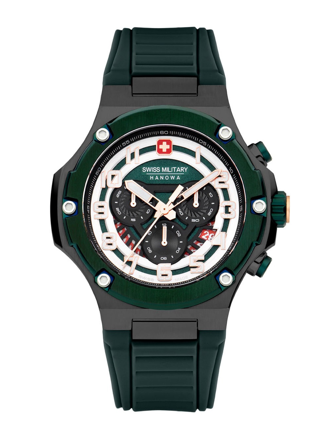 

SWISS MILITARY HANOWA Men Straps Analogue Chronograph Watch SMWGO0000640, Green