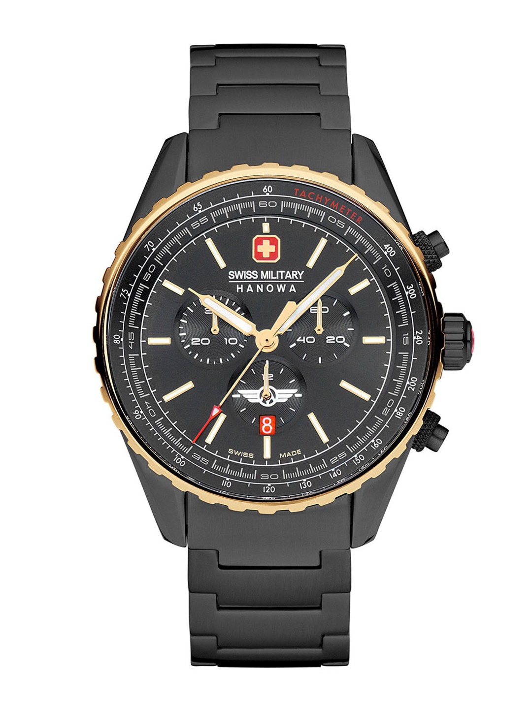 

SWISS MILITARY HANOWA Men Stainless Steel Bracelet Straps Analogue Chronograph Watch, Grey