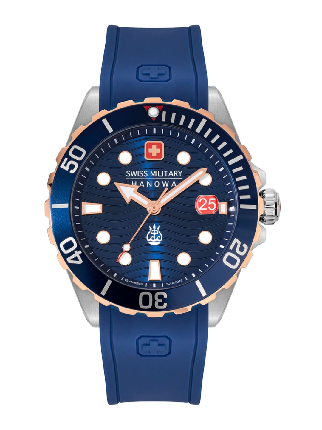 

SWISS MILITARY HANOWA Men Silicon Straps Analogue Watch SMWGN2200361, Blue