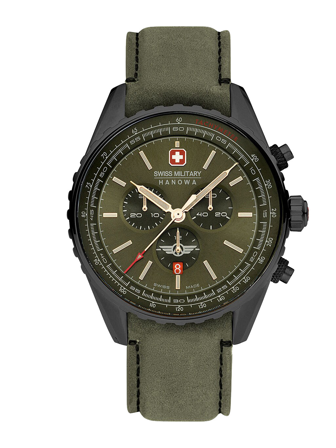 

SWISS MILITARY HANOWA Men Dial & Leather Straps Analogue Chronograph Watch SMWGC0000340, Green