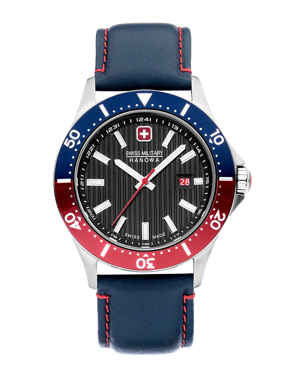 

SWISS MILITARY HANOWA Men Leather Straps Analogue Watch SMWGB2100608, Black