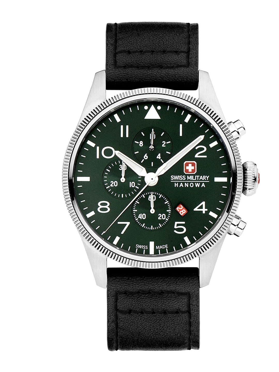 

SWISS MILITARY HANOWA Men Leather Straps Analogue Chronograph Watch SMWGC0000405, Green