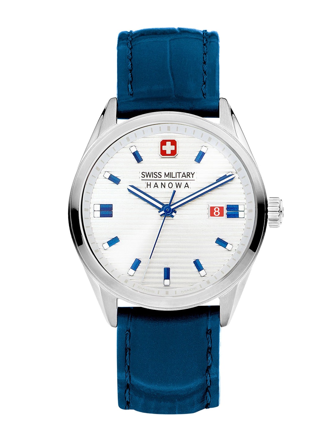 

SWISS MILITARY HANOWA Men Printed Dial & Leather Analogue Watch SMWGB2200103, Silver