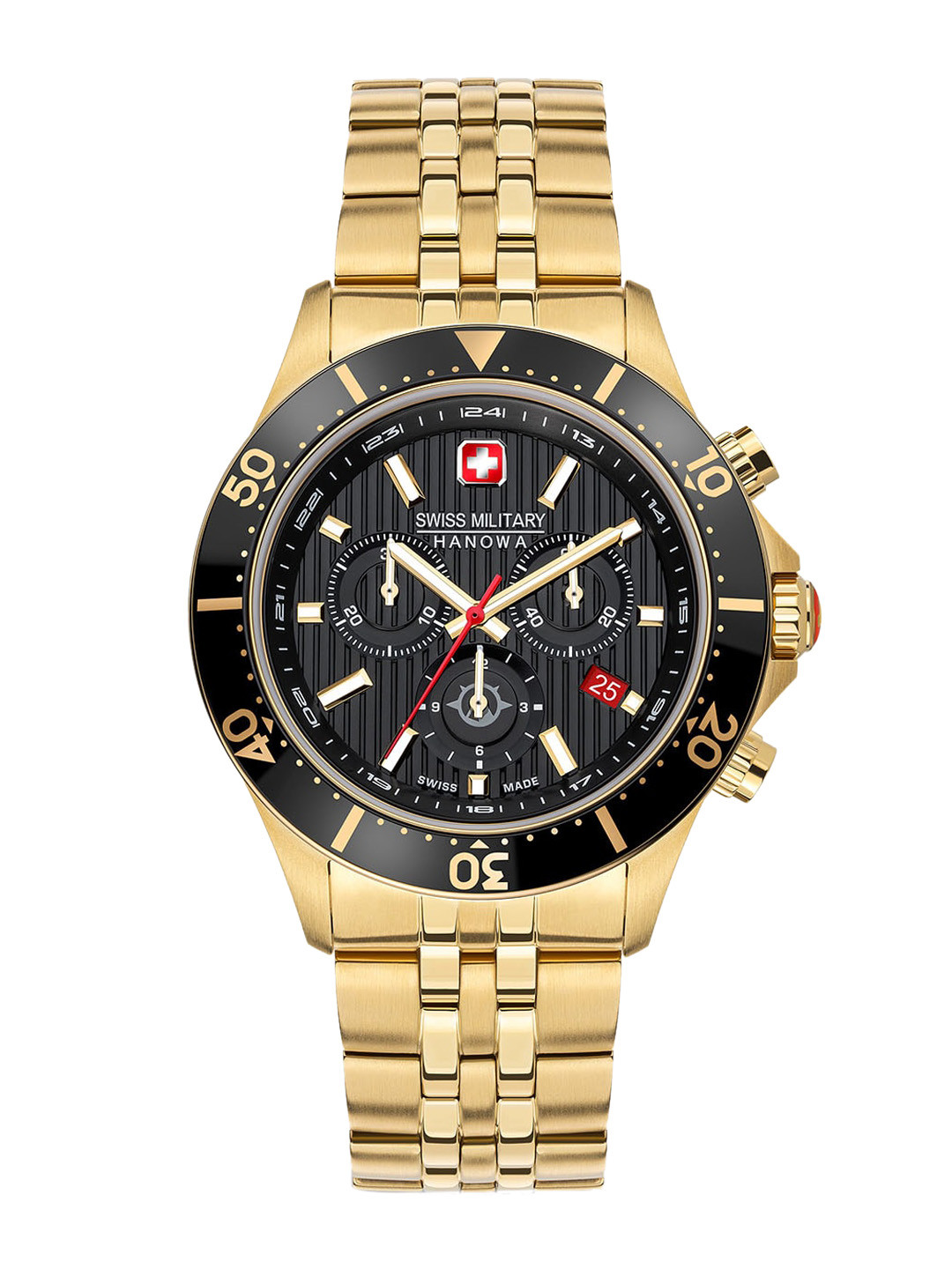 

SWISS MILITARY HANOWA Men Dial & Stainless Steel Analogue Chronograph Watch SMWGI2100710, Black