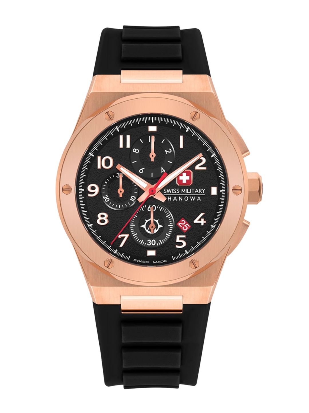 

SWISS MILITARY HANOWA Men Straps Analogue Chronograph Watch SMWGO2102010, Black