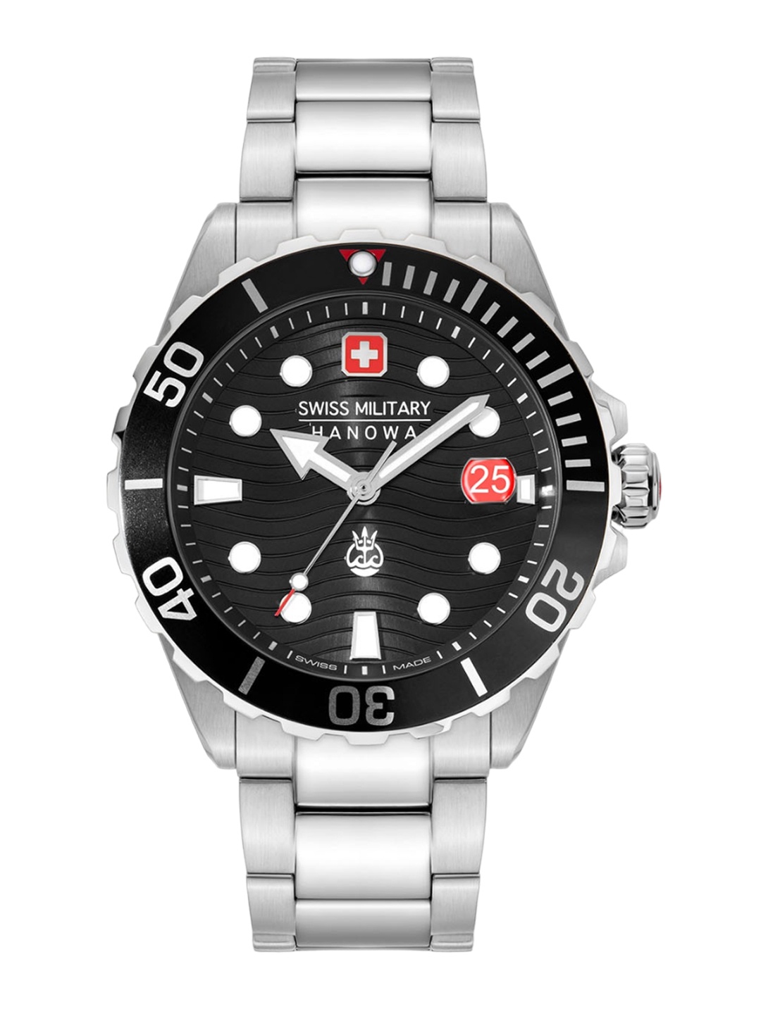 

SWISS MILITARY HANOWA Men Skeleton Bracelet Style Straps Analogue Watch SMWGH2200301, Black