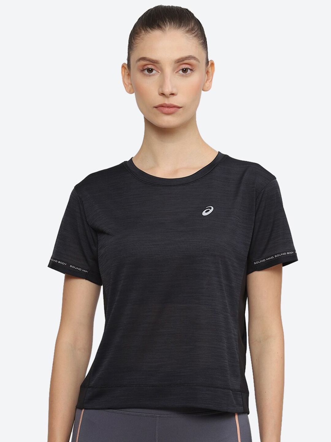 

ASICS Women Solid Race T-shirt, Black