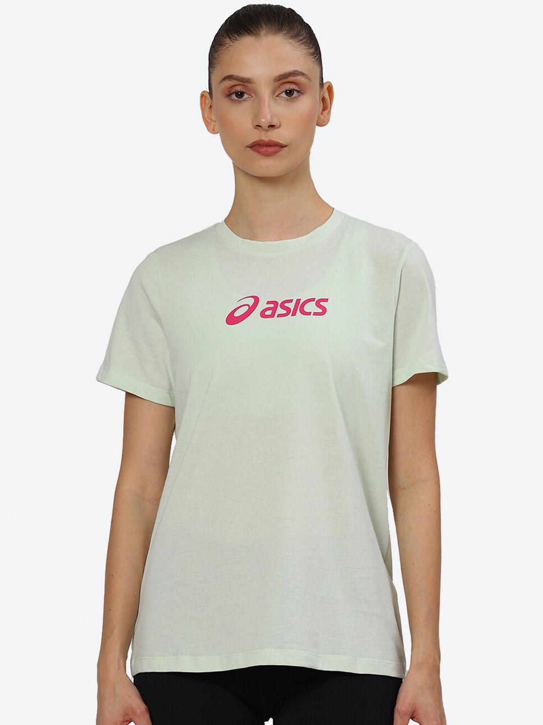 

ASICS Women Solid Training T-shirt, Green