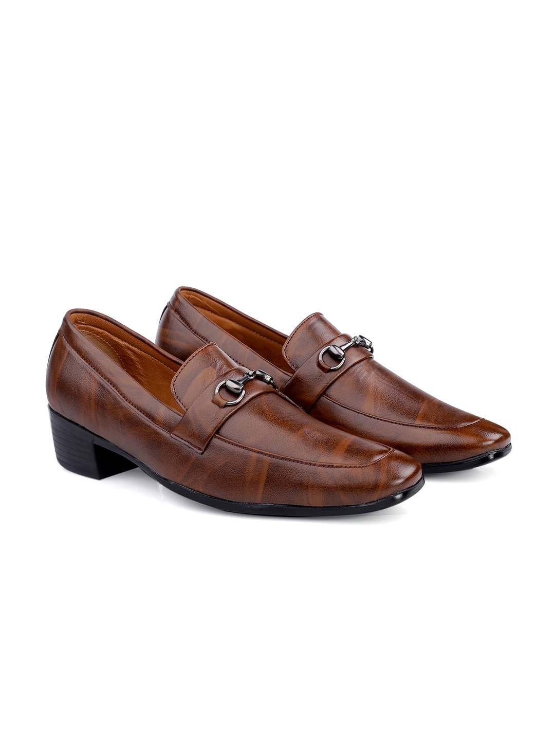 

Bxxy Men Pointed-Toe Height Increasing Formal Loafers, Brown