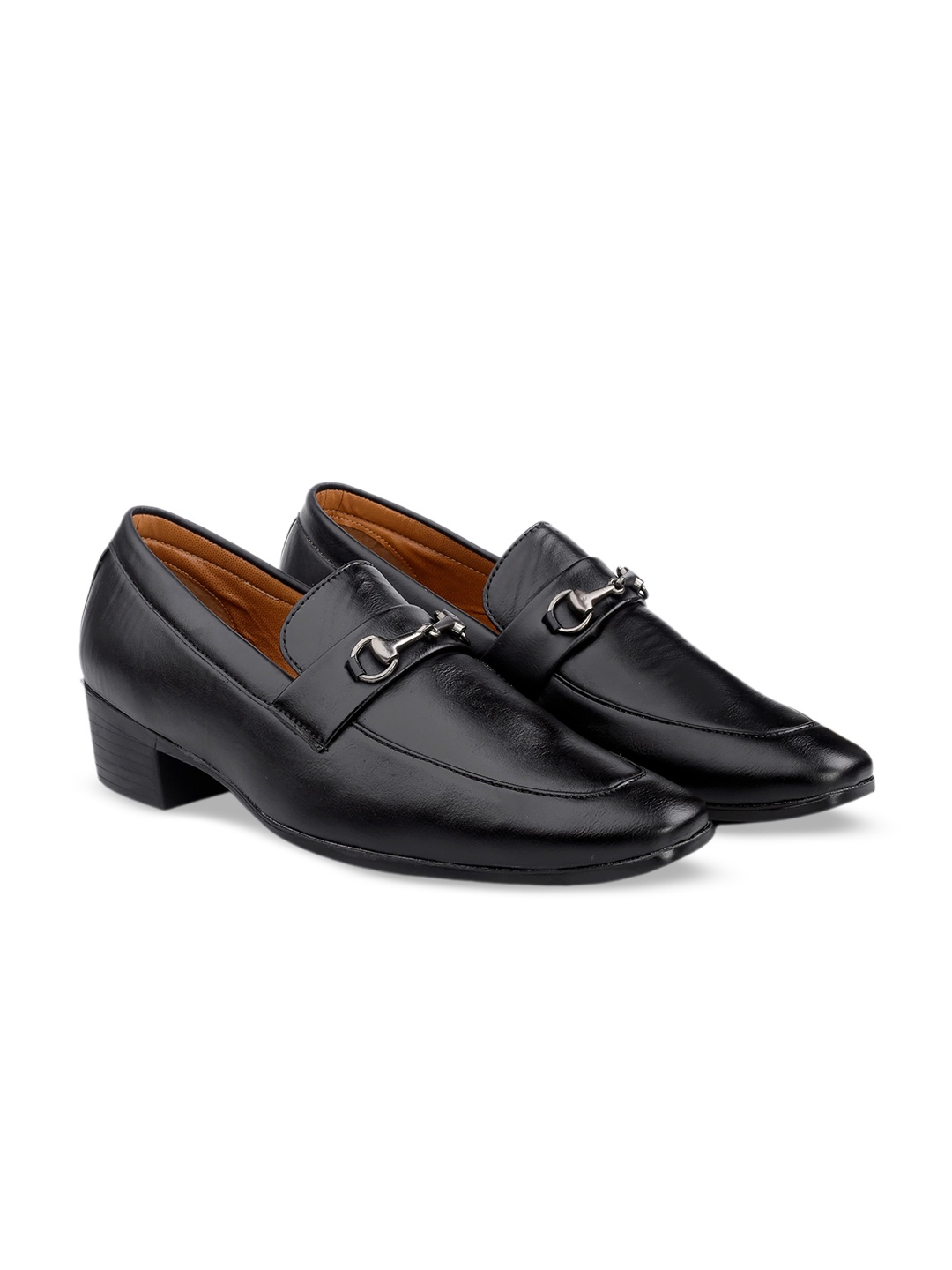 

Bxxy Men Pointed Toe Slip-On Elevator Formal Shoes, Black