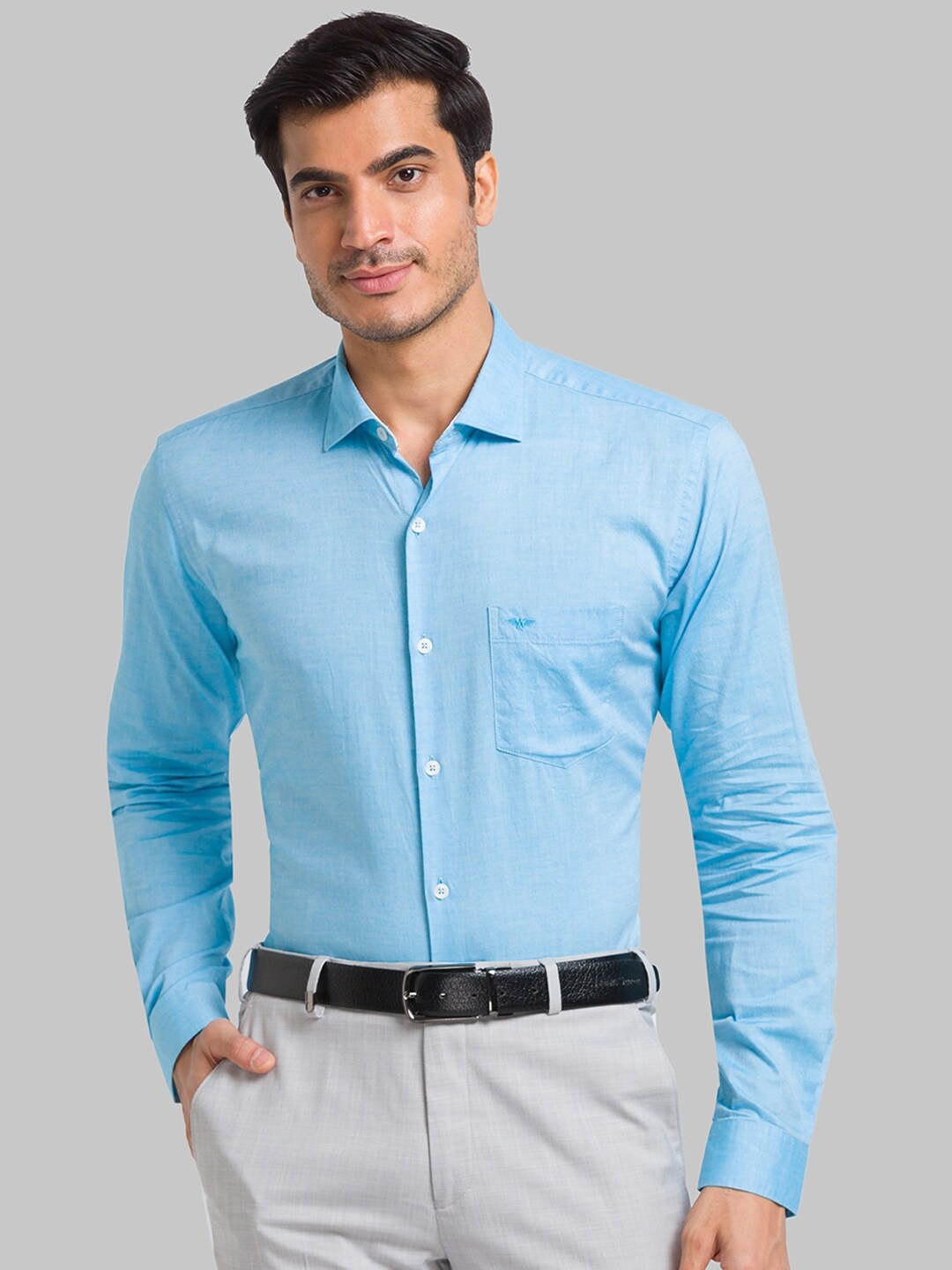 

Park Avenue Slim Fit Pure Cotton Formal Shirt, Blue