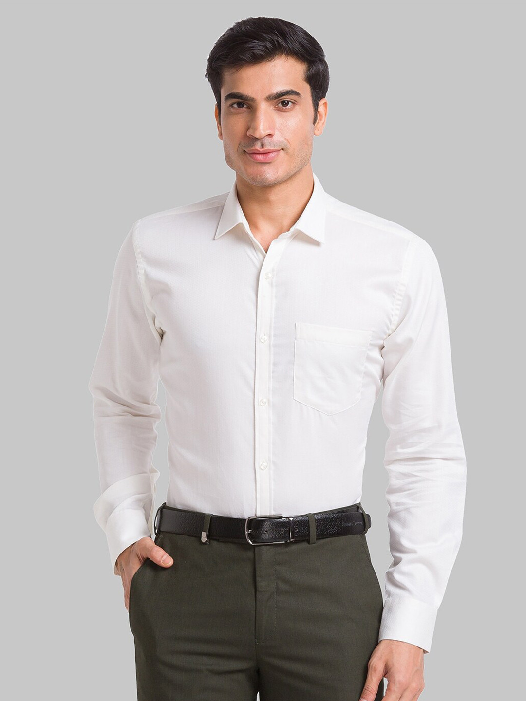 

Park Avenue Spread Collar Slim Fit Organic Cotton Formal Shirt, White