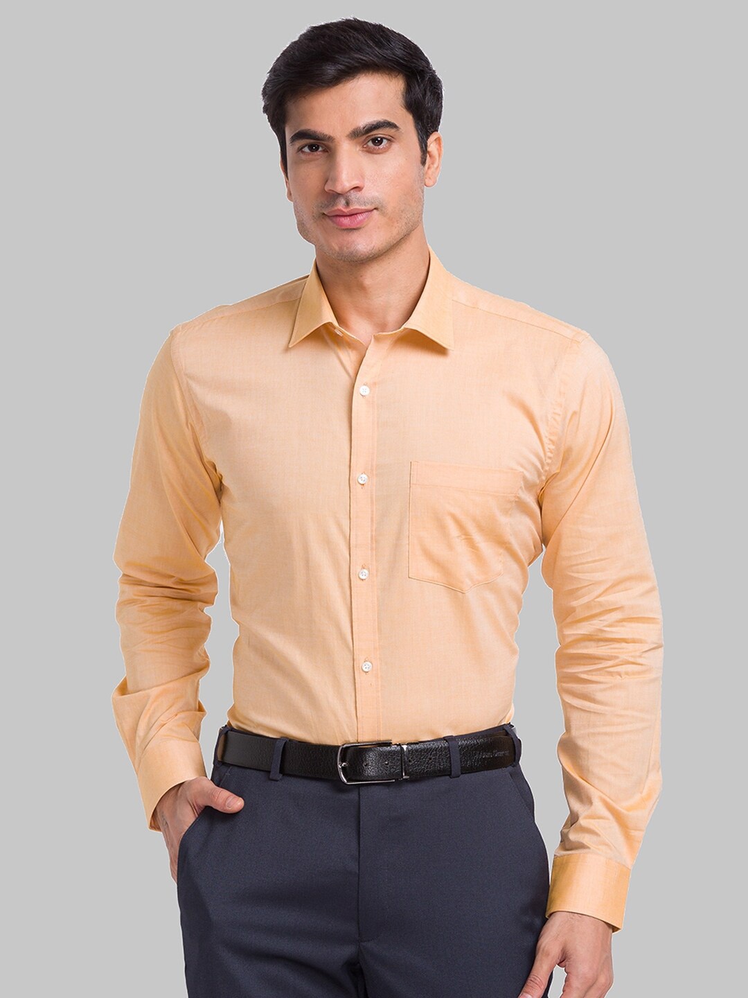 

Park Avenue Spread Collar Slim Fit Organic Cotton Formal Shirt, Orange