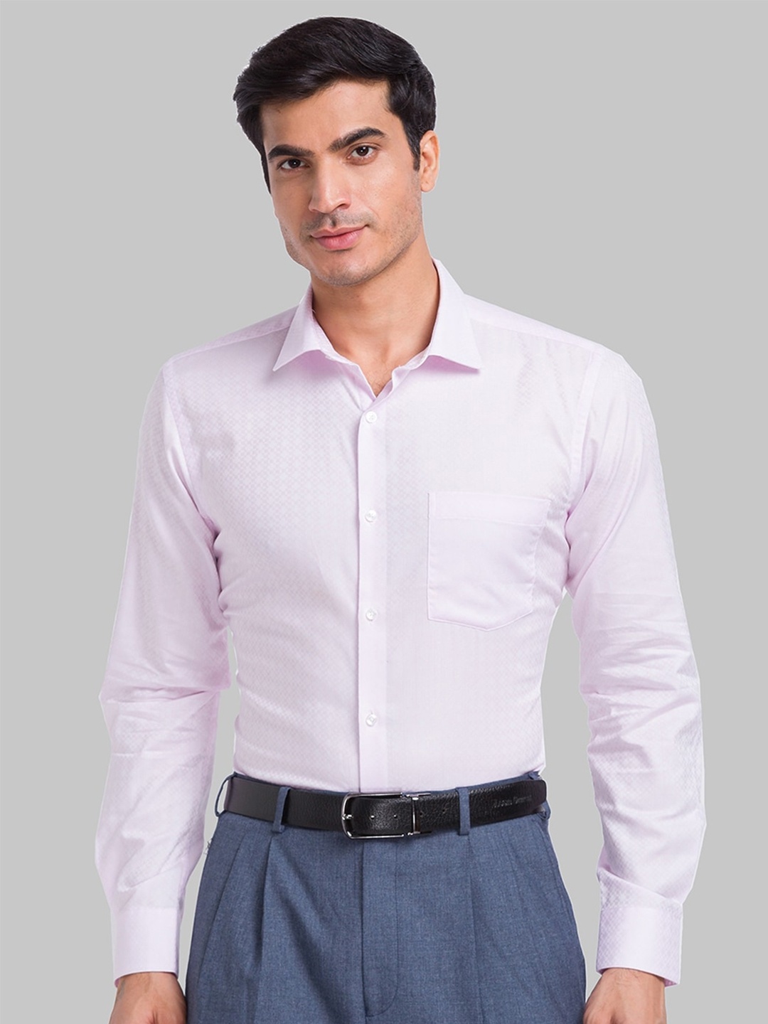 Park Avenue Slim Fit Opaque Formal Pure Cotton Shirt, Pink