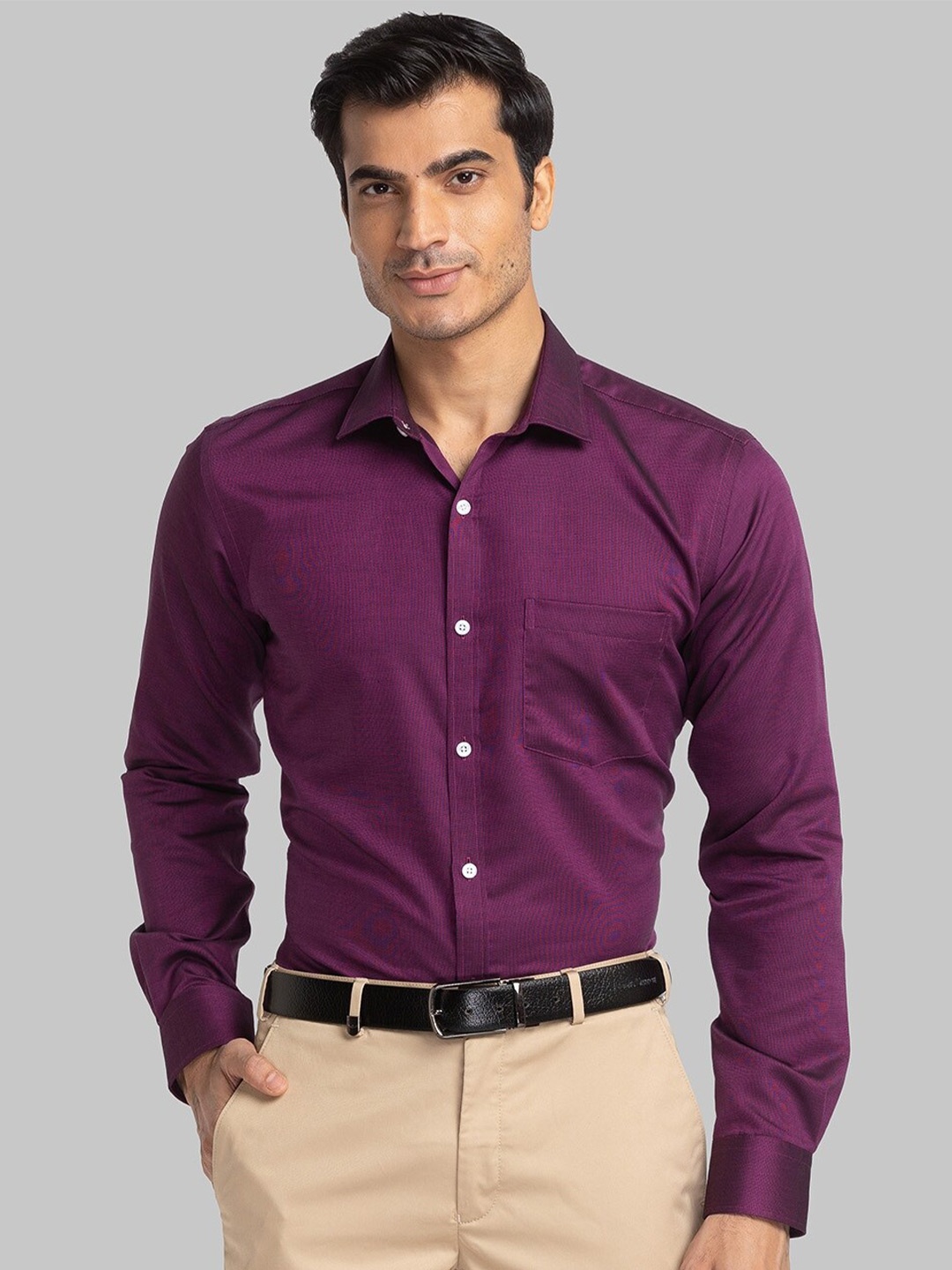 

Park Avenue Spread Collar Slim Fit Organic Cotton Formal Shirt, Violet