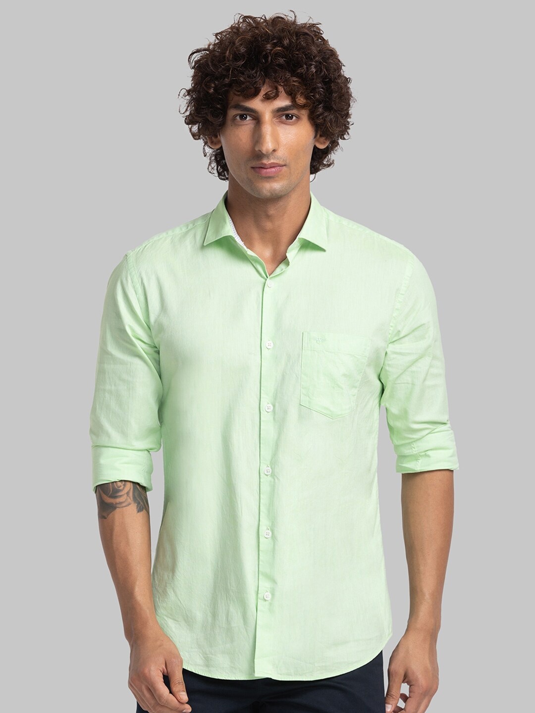 

Park Avenue Slim Fit Pure Cotton Casual Shirt, Green