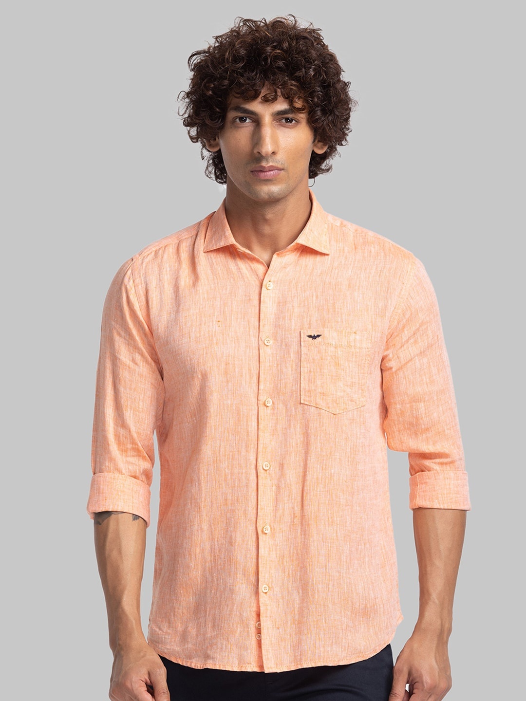 

Park Avenue Slim Fit Linen Casual Shirt, Orange