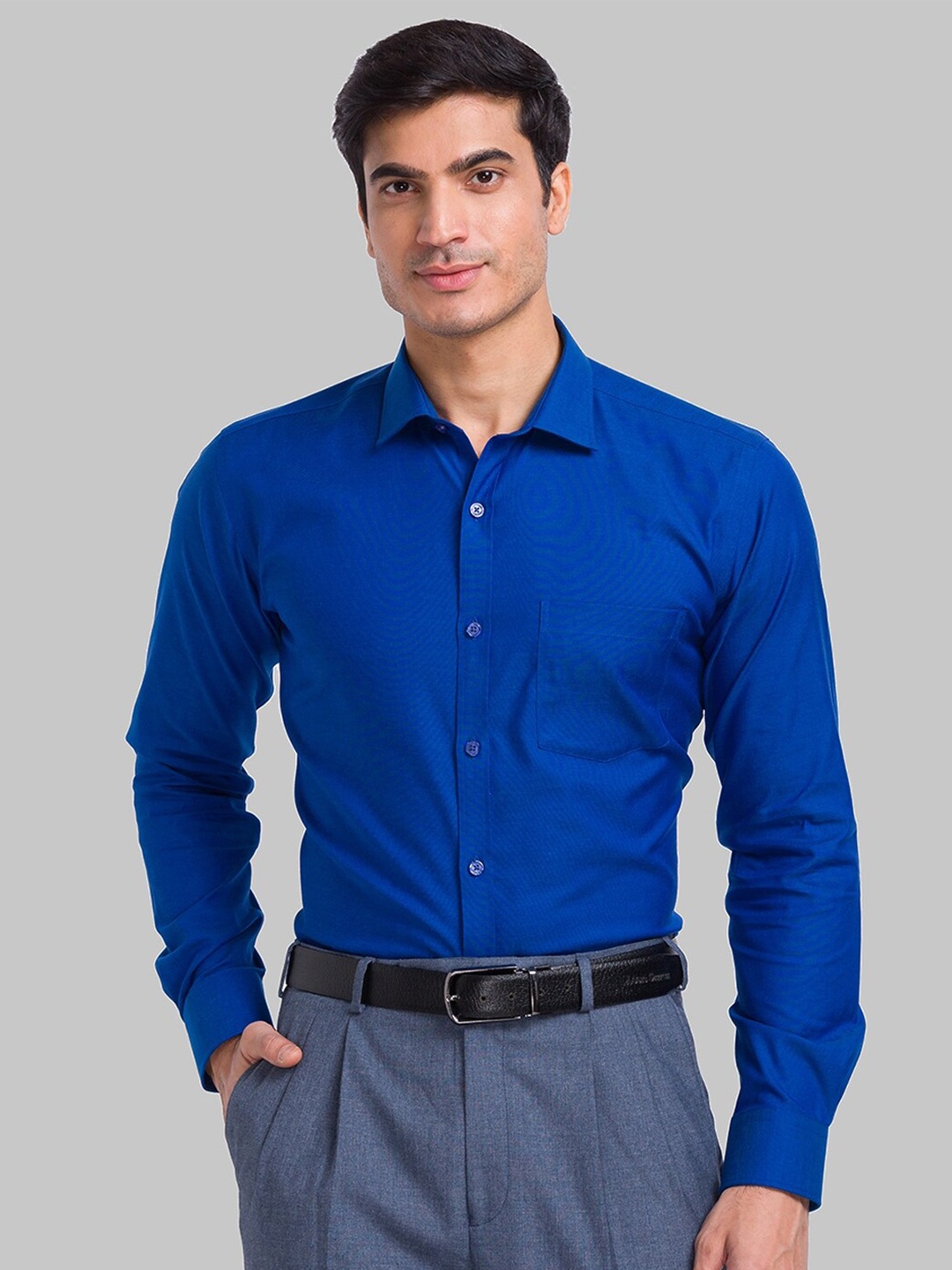 

Park Avenue Slim Fit Opaque Formal Pure Cotton Shirt, Blue