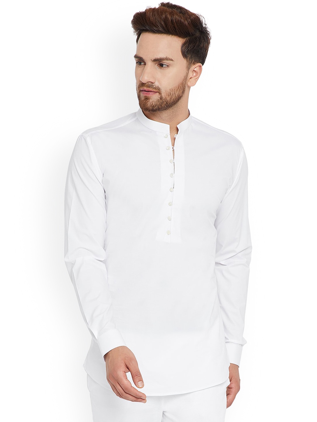 

See Designs Mandarin Collar Short Kurta, White