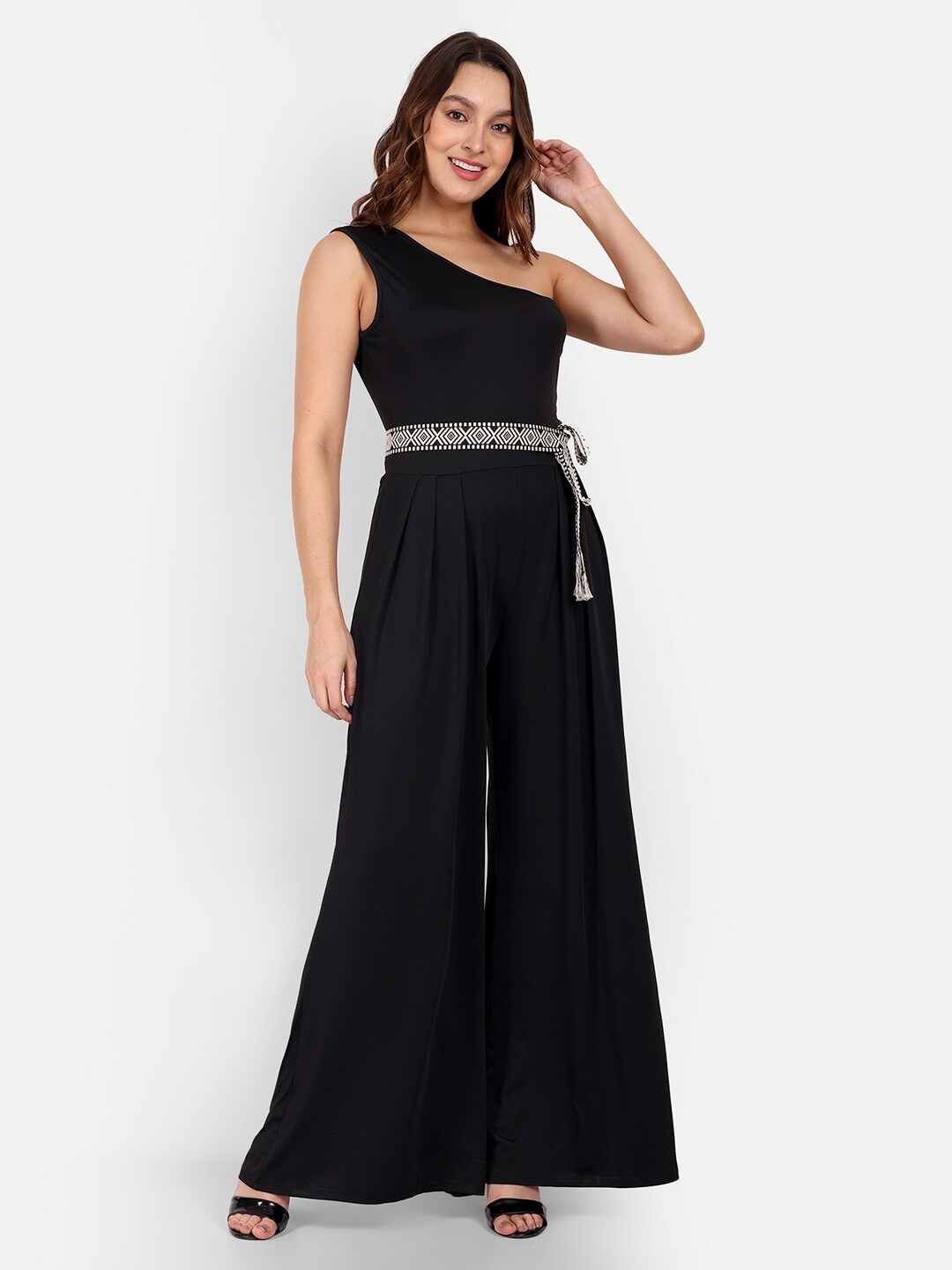 

iki chic One Shoulder Basic Jumpsuit, Black