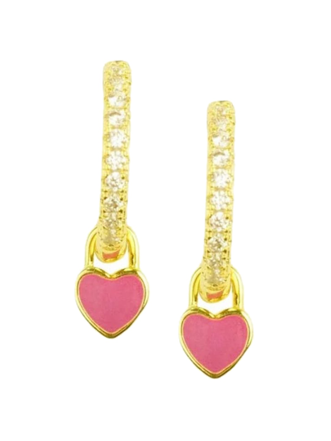 

Ineze 14KT Gold-Plated Contemporary Hoop Earrings, Pink