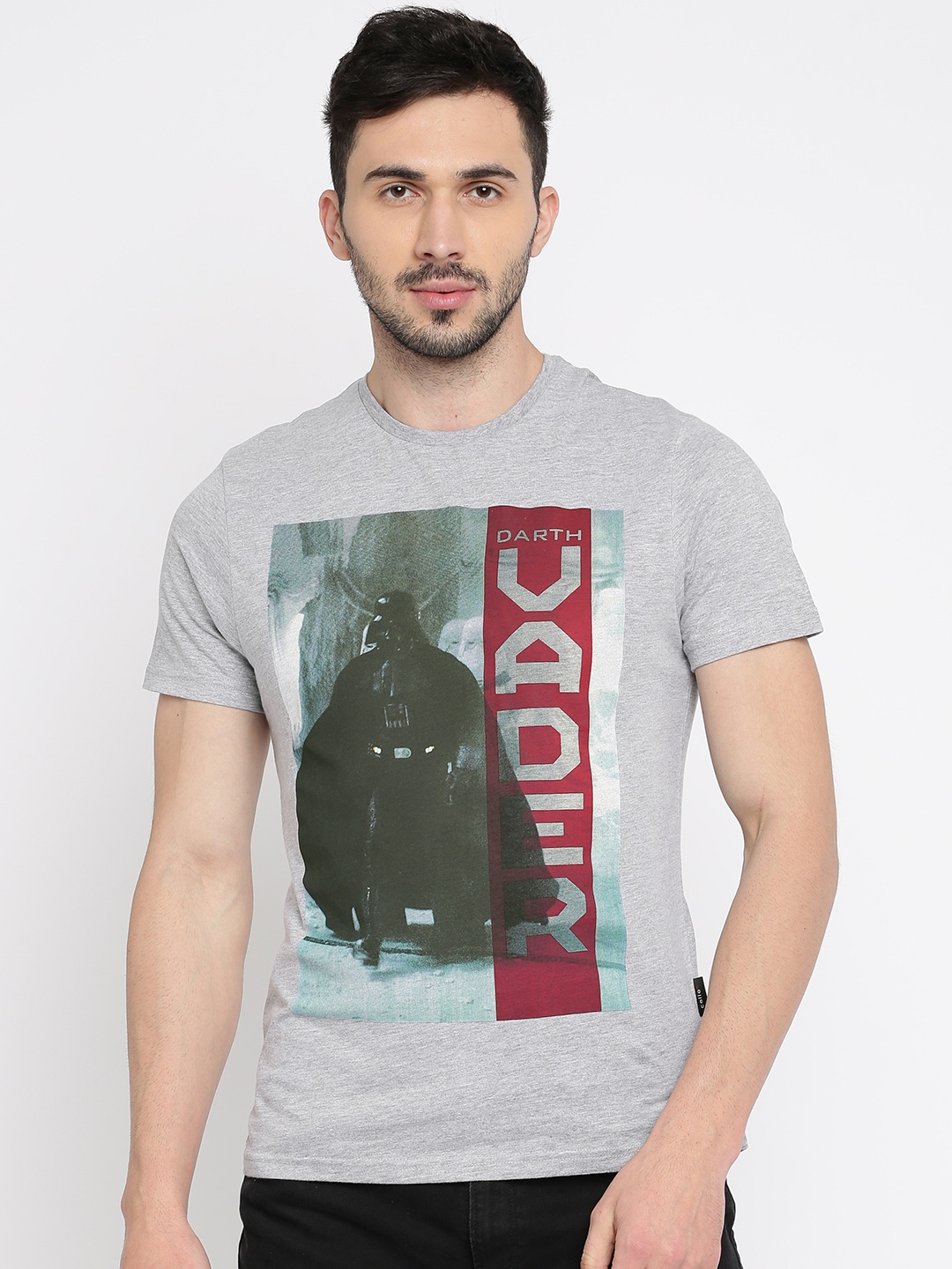 

Celio Star Wars Men Grey Printed Round Neck T-Shirt