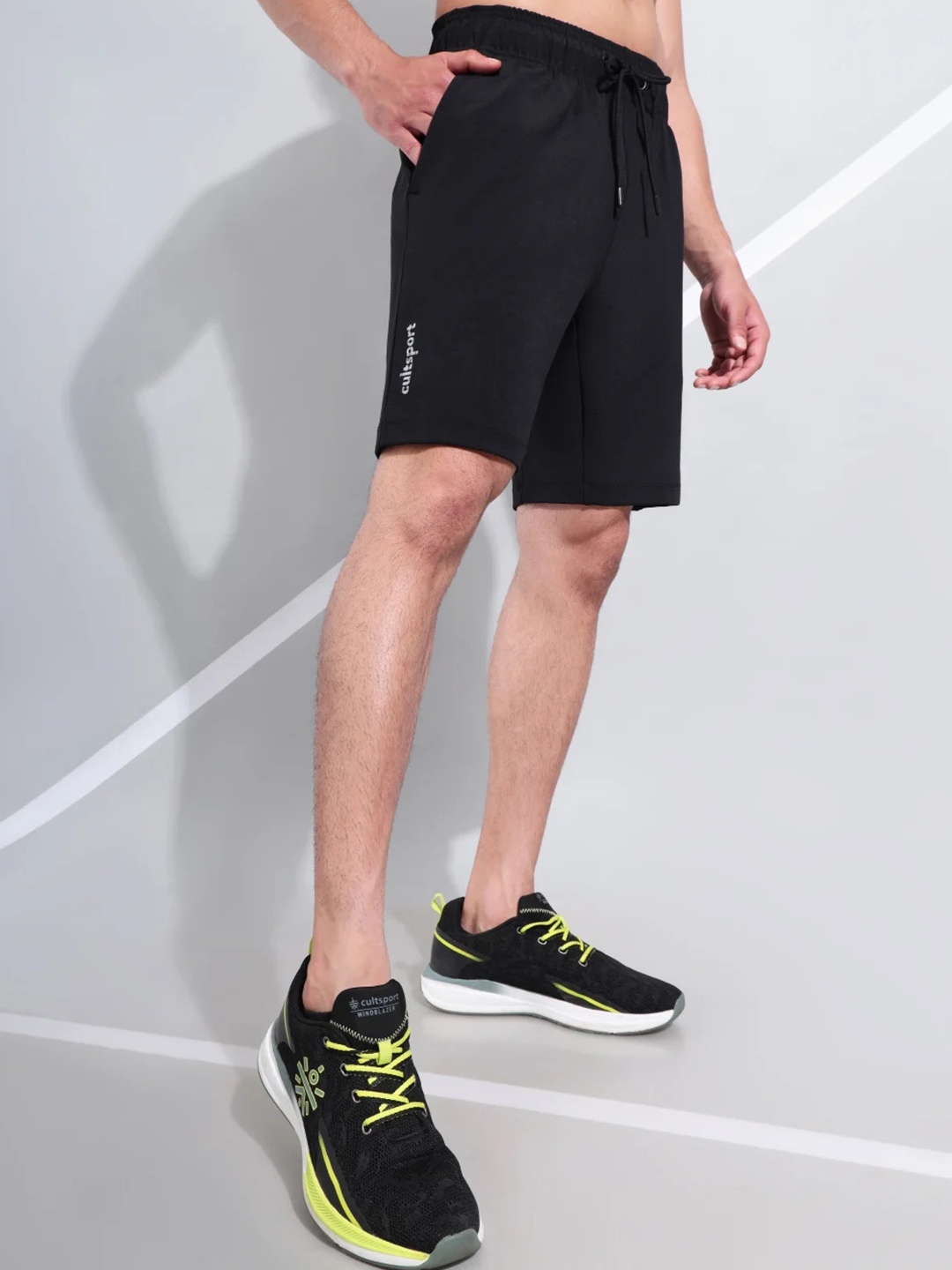 

Cultsport Men Supersoft Active Sports Shorts With Drawcords, Black