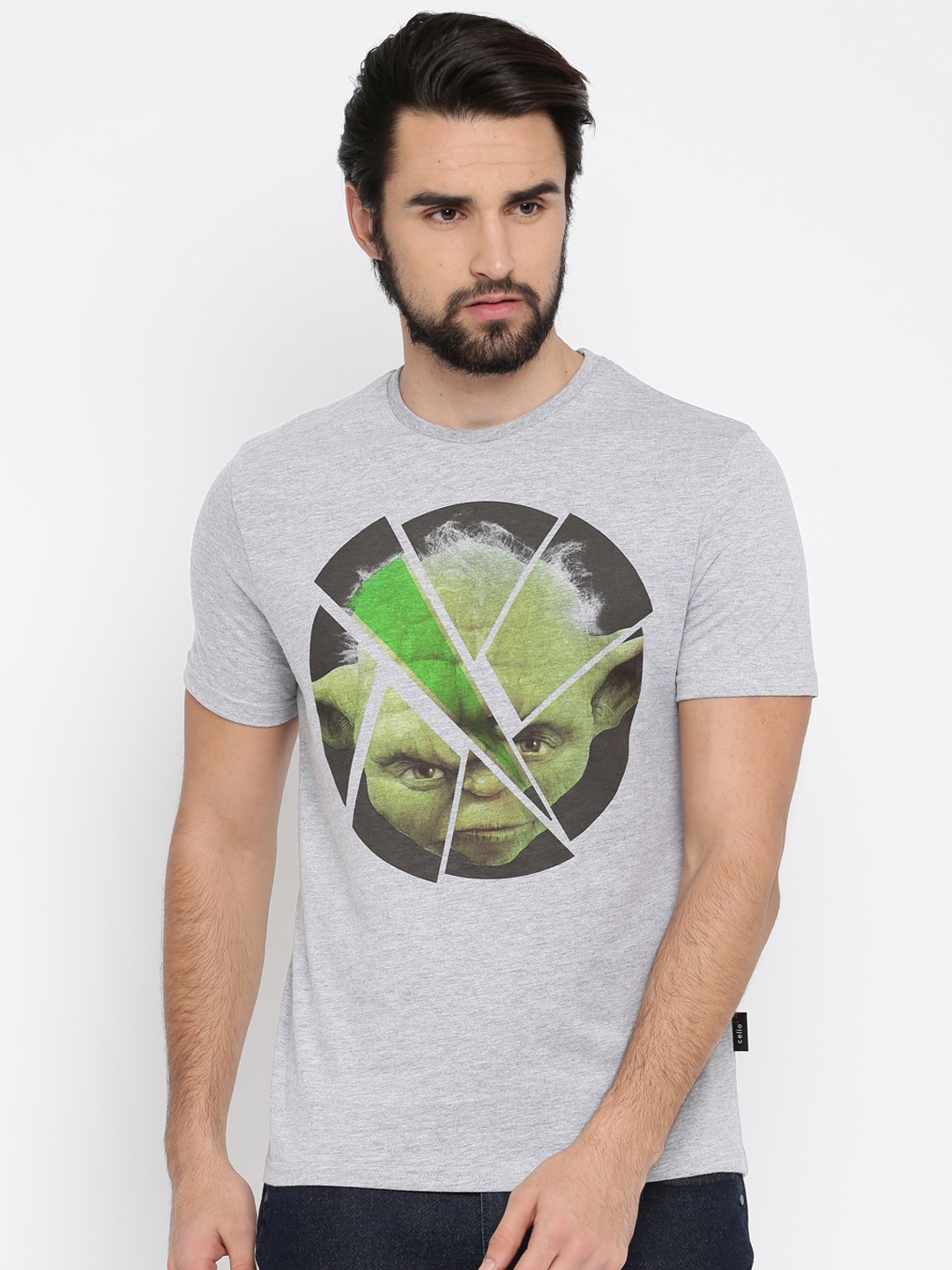 

Celio Star Wars Men Grey Printed Round Neck T-Shirt