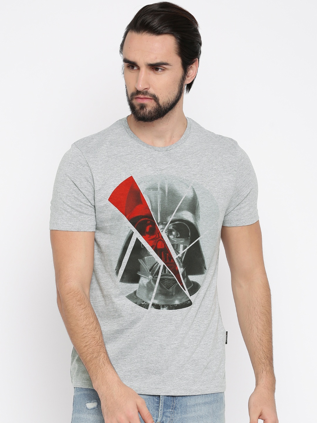 

Celio Star Wars Men Grey Printed Round Neck T-Shirt