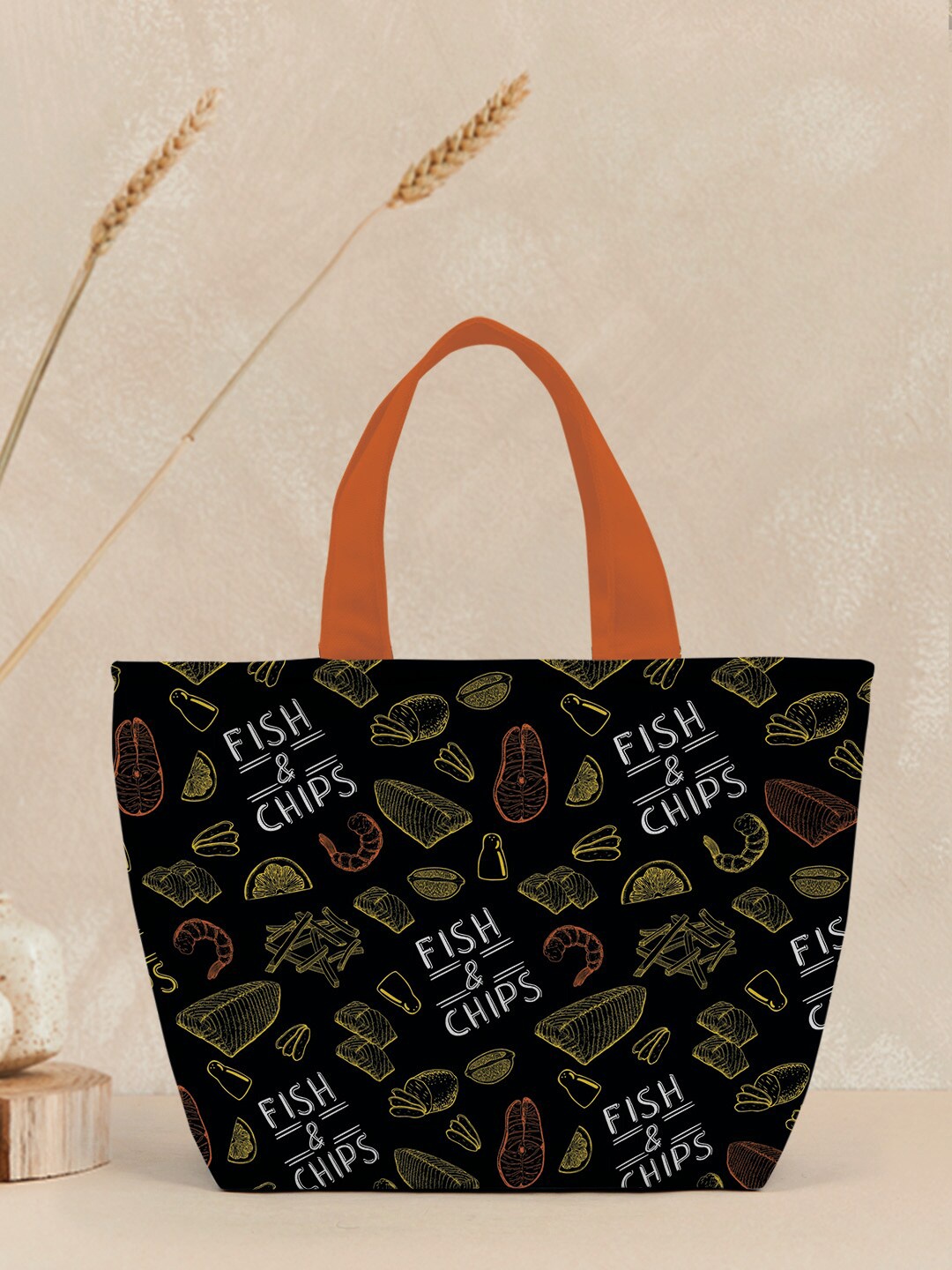 

Crazy Corner Graphic Printed Lunch Bag, Black